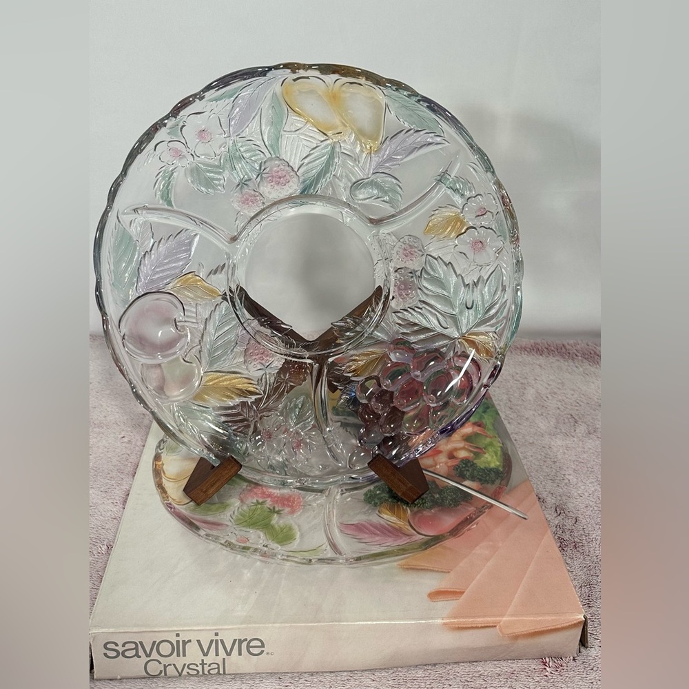 Savoir Vivre Crystal Floral Plate